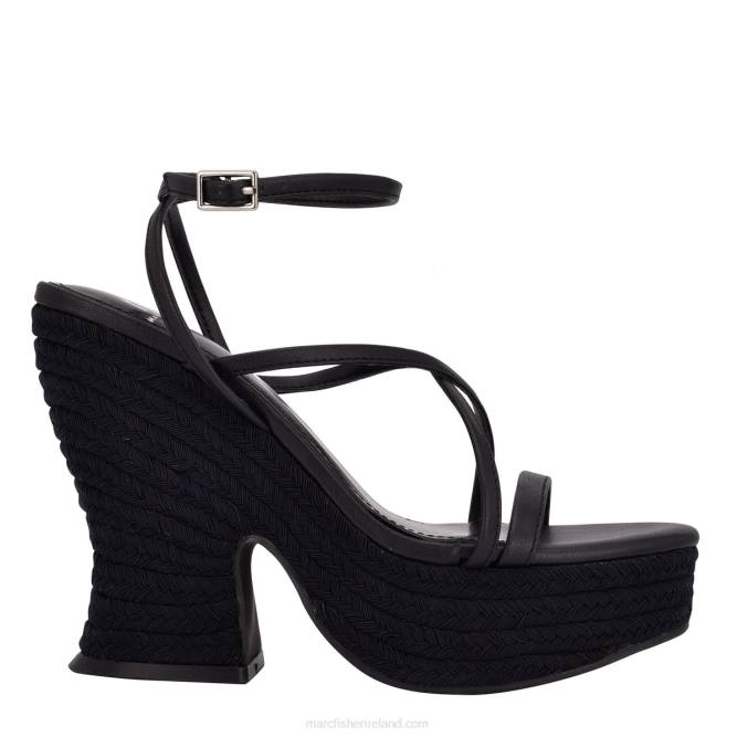Black Fetch Espadrille Heeled Sandal Marc Fisher Women L2XH265