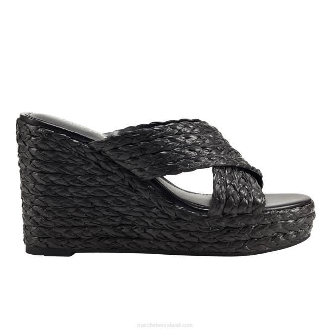 Black Lynn Espadrille Wedge Sandal Marc Fisher Women L2XH228