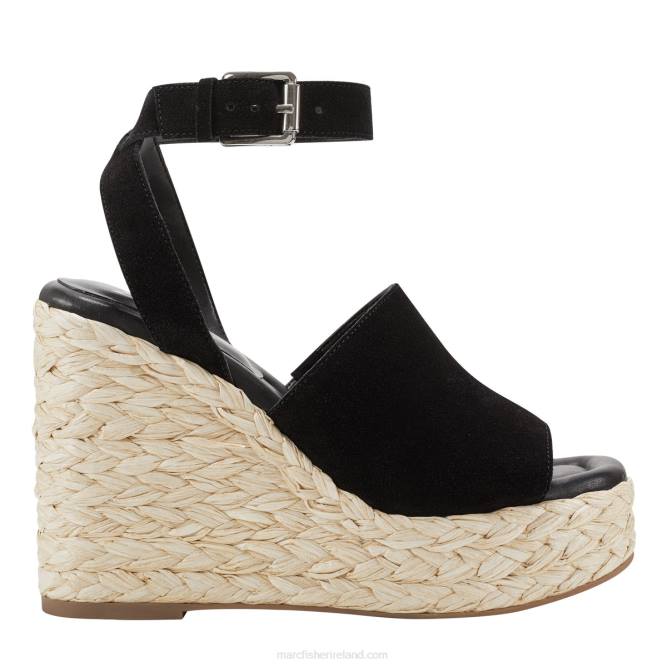 Black Nelly Espadrille Wedge Sandal Marc Fisher Women L2XH210