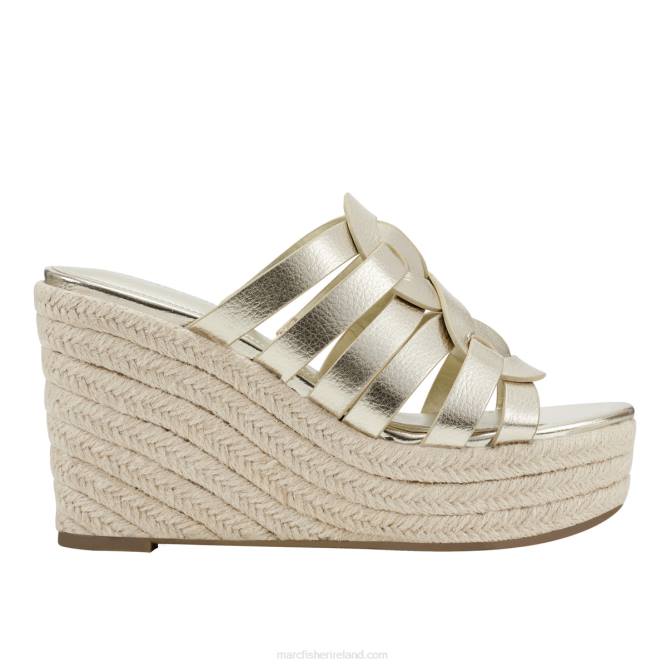 Gold Cazzie Espadrille Wedge Sandal Marc Fisher Women L2XH246