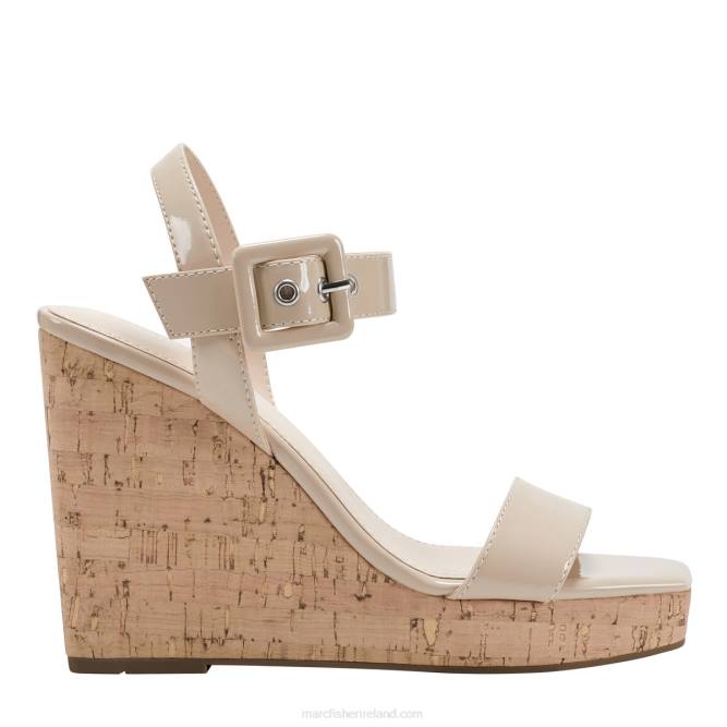 Ivory Patent Lukey Wedge Sandal Marc Fisher Women L2XH258