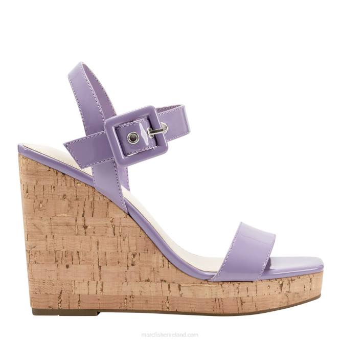 Lavender Patent Lukey Wedge Sandal Marc Fisher Women L2XH263