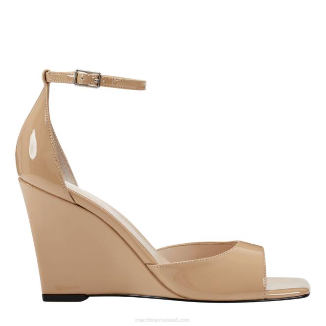 Light Natural Patent Camira Wedge Sandal Marc Fisher Women L2XH216