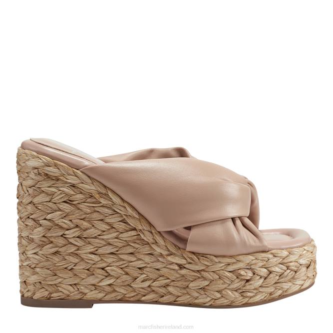 Nude Leather Navina Espadrille Wedge Sandal Marc Fisher Women L2XH211