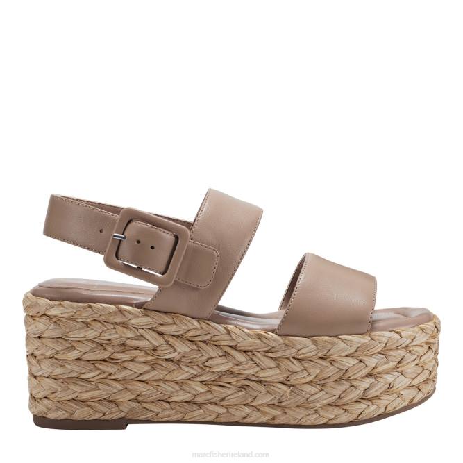 Nude Leather Patryce Platform Espadrille Sandal Marc Fisher Women L2XH196