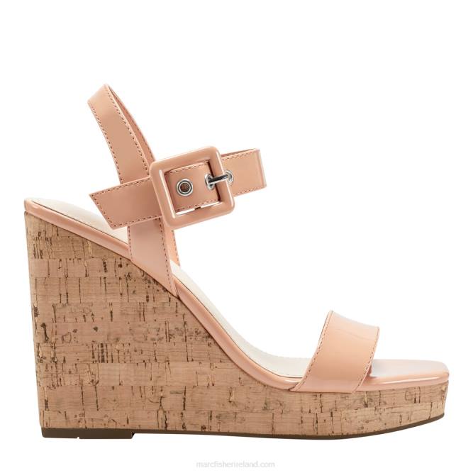 Orange Patent Lukey Wedge Sandal Marc Fisher Women L2XH264