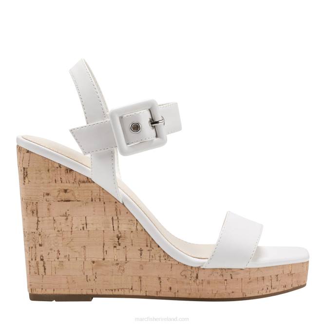 White Lukey Wedge Sandal Marc Fisher Women L2XH262