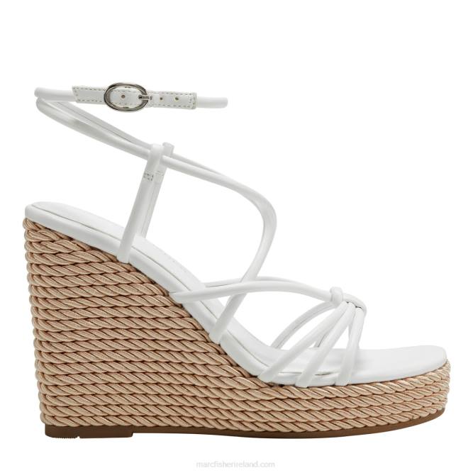 White Zarah Strappy Espadrille Wedge Sandal Marc Fisher Women L2XH219
