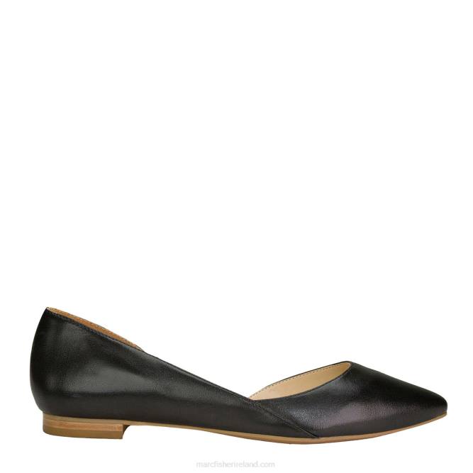 Black Leather Sunny D'Orsay Flat Marc Fisher Women L2XH282