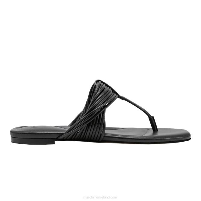 Black Tanya Flat Sandal Marc Fisher Women L2XH296