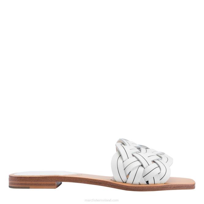 Chic Cream Leather Rebecca Flat Slide Marc Fisher Women L2XH324