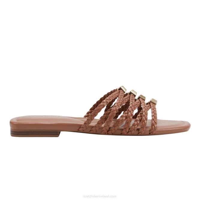 Dark Natural Lelina Flat Slide Sandal Marc Fisher Women L2XH444