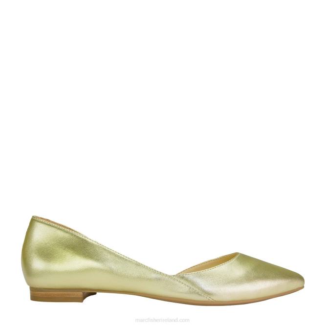 Gold Leather Sunny D'Orsay Flat Marc Fisher Women L2XH318