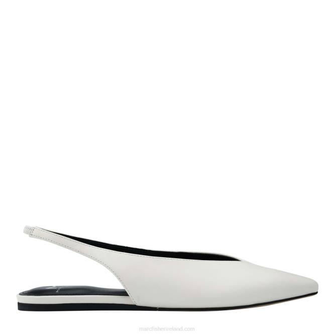 Ivory Leather Graceful Pointy Toe Flat Marc Fisher Women L2XH314