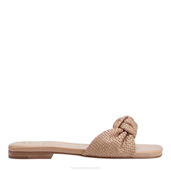 Light Sand Leather Marlon Flat Slide Sandal Marc Fisher Women L2XH283