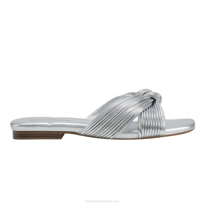 Silver Laury Flat Sandal Marc Fisher Women L2XH303
