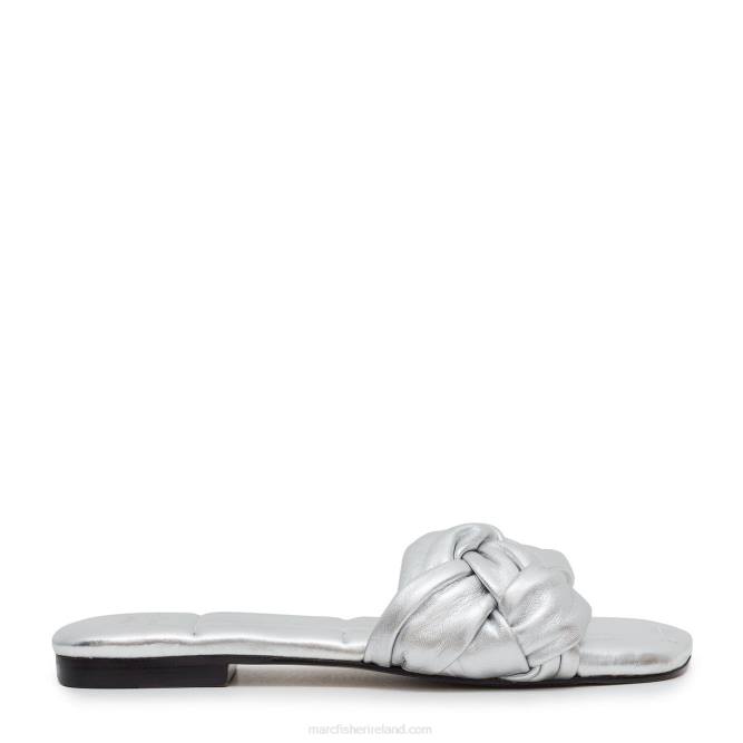 Silver Leather Miyuki Slip On Sandal Marc Fisher Women L2XH326
