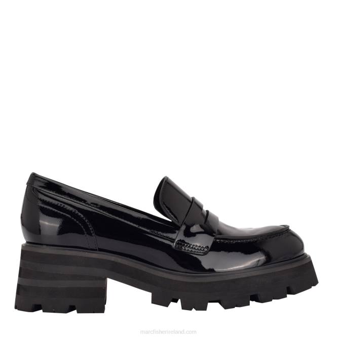 Black Patent Latika Lug Sole Loafer Marc Fisher Women L2XH425