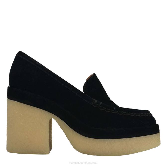 Black Suede Lina Heeled Loafer Marc Fisher Women L2XH431