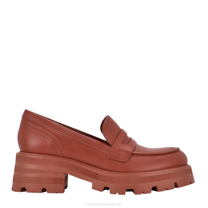 Brown Leather Latika Lug Sole Loafer Marc Fisher Women L2XH442
