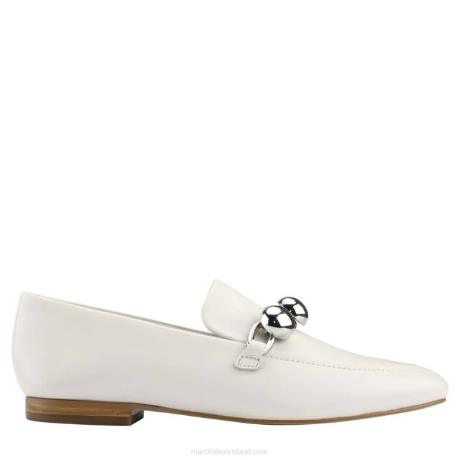 Chic Cream Leather Elenda Loafer Marc Fisher Women L2XH435