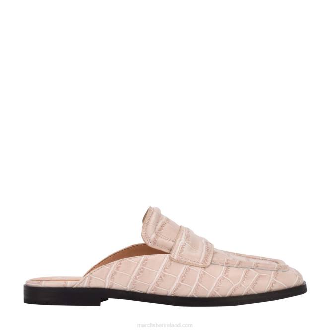 Natural Croco Embossed Leather Flyta Loafer Mules Marc Fisher Women L2XH507