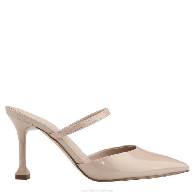 Light Natural Patent Hadais Heeled Mule Marc Fisher Women L2XH451