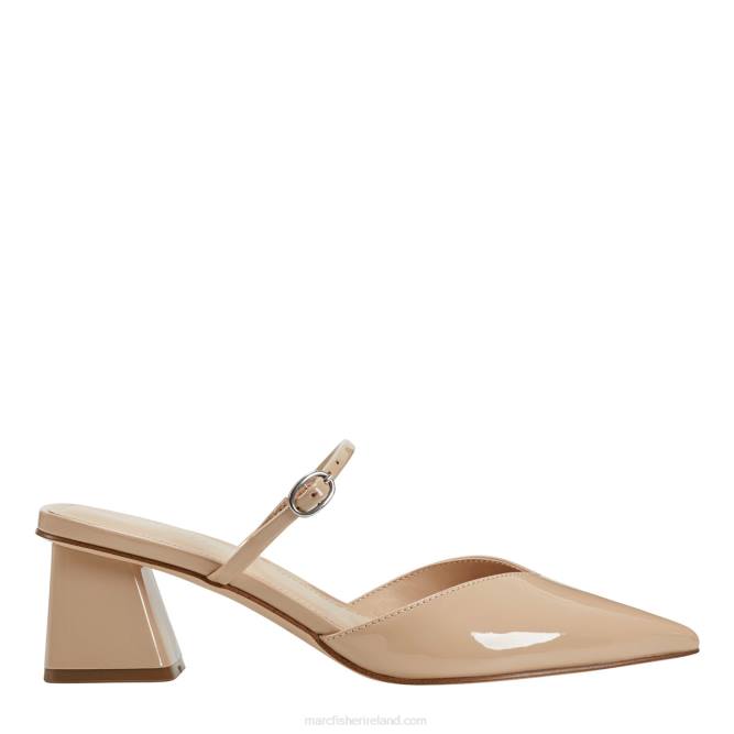Light Natural Patent Lakey Heeled Mule Marc Fisher Women L2XH446