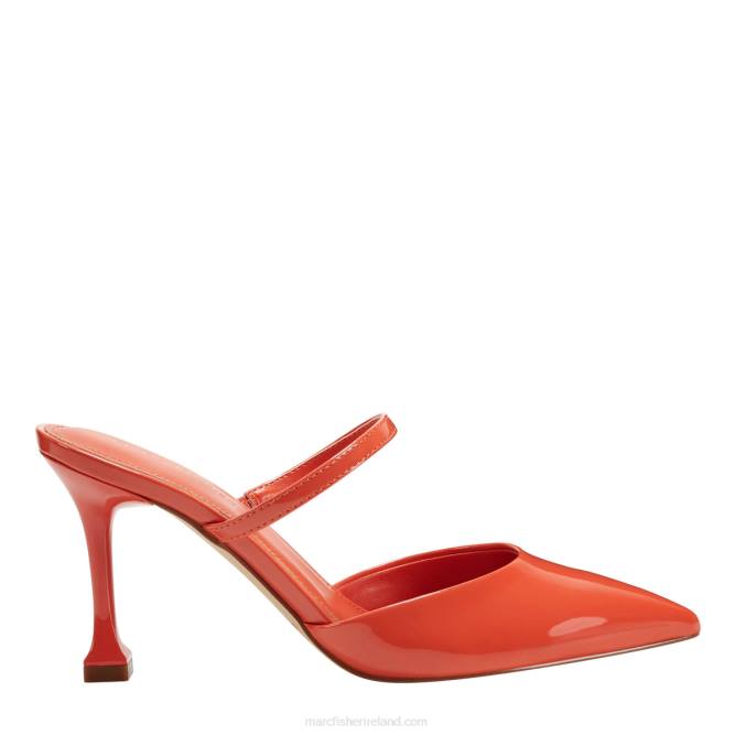 Orange Patent Hadais Heeled Mule Marc Fisher Women L2XH499