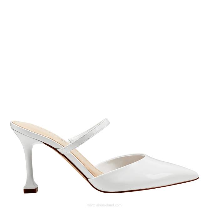 White Patent Hadais Heeled Mule Marc Fisher Women L2XH450