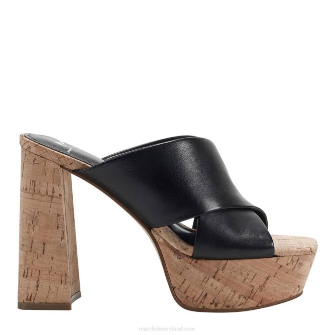 Black Farlow Platform Slide Sandal Marc Fisher Women L2XH561