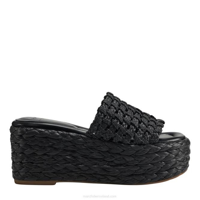 Black Priya Espadrille Platform Slide Sandal Marc Fisher Women L2XH226