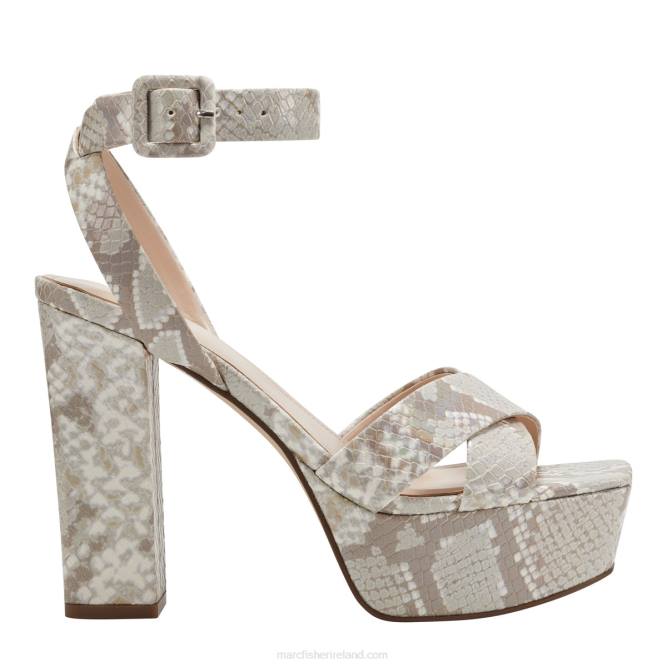 Chic Cream Faril Ankle Strap Platform Sandal Marc Fisher Women L2XH582