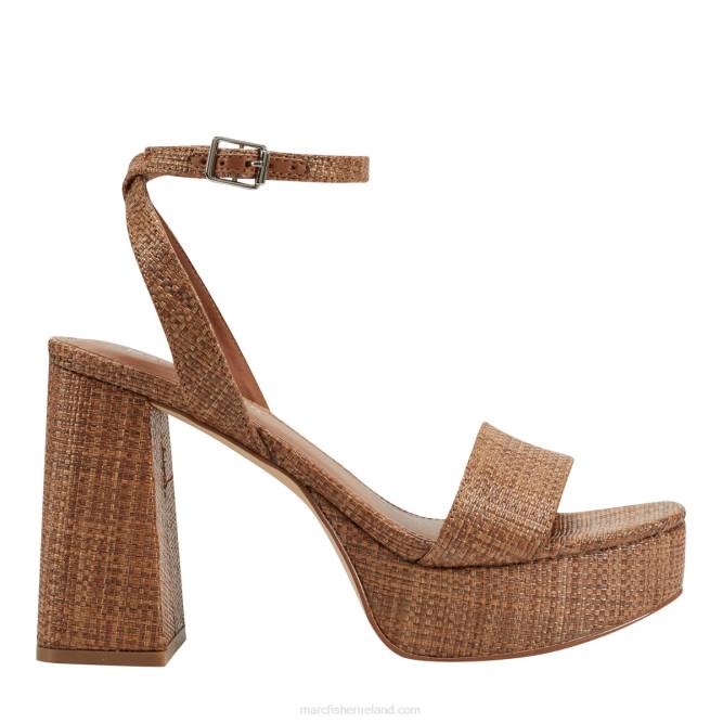 Cognac Sadel Platform Sandal Marc Fisher Women L2XH552