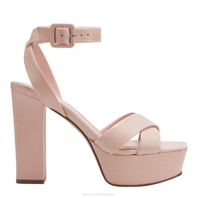 Light Blush Leather Faril Ankle Strap Platform Sandal Marc Fisher Women L2XH560