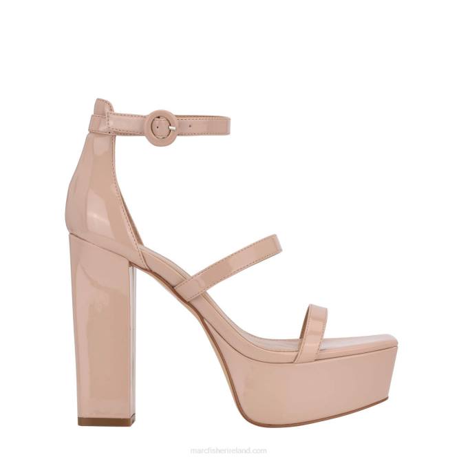 Nude Patent Frita Ankle Strap Platform Sandal Marc Fisher Women L2XH585