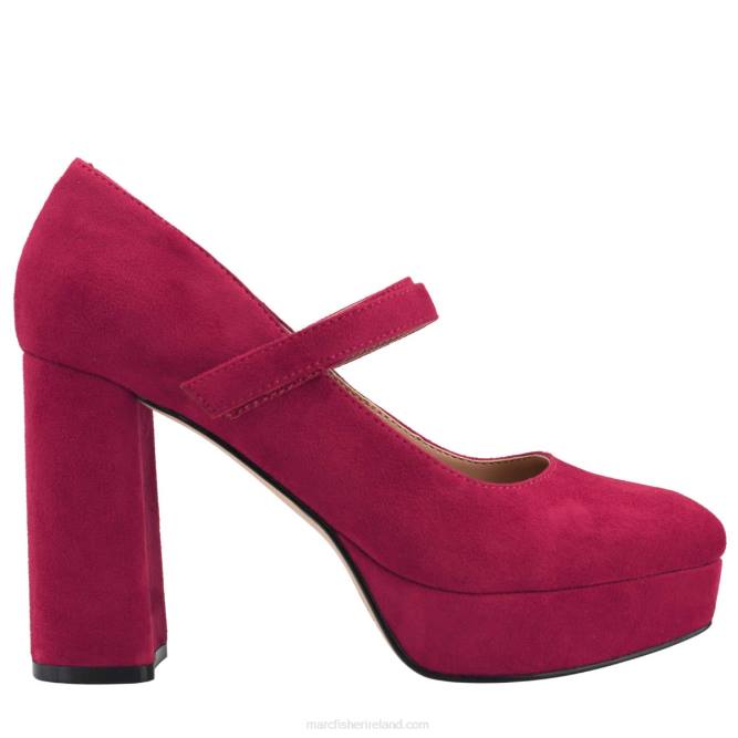 Red Suede Nicoly Platform Mary Jane Pump Marc Fisher Women L2XH584