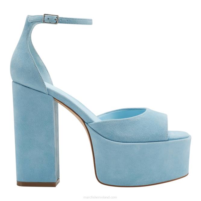 Sky Blue Suede Della Platform Sandal Marc Fisher Women L2XH573