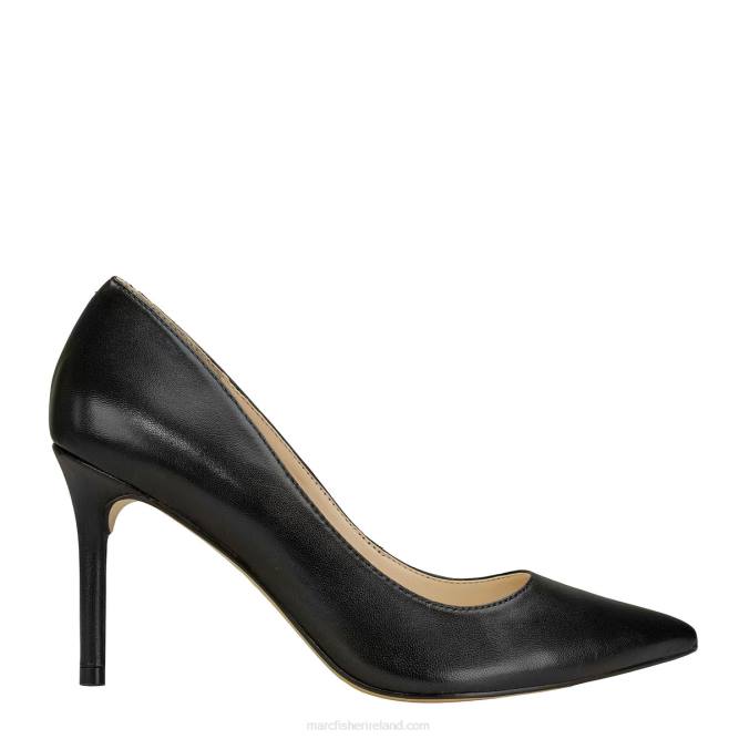 Black Leather Salley Pointy Toe Pump Marc Fisher Women L2XH658
