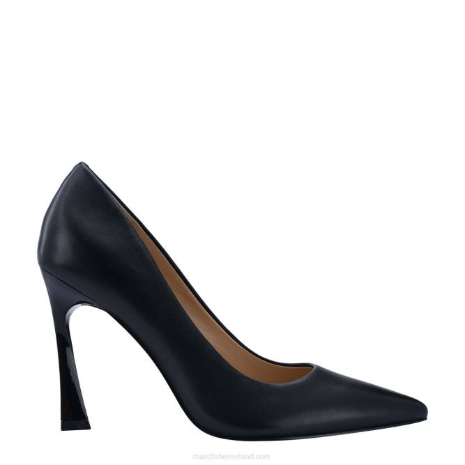 Black Leather Sassie Heeled Pump Marc Fisher Women L2XH628