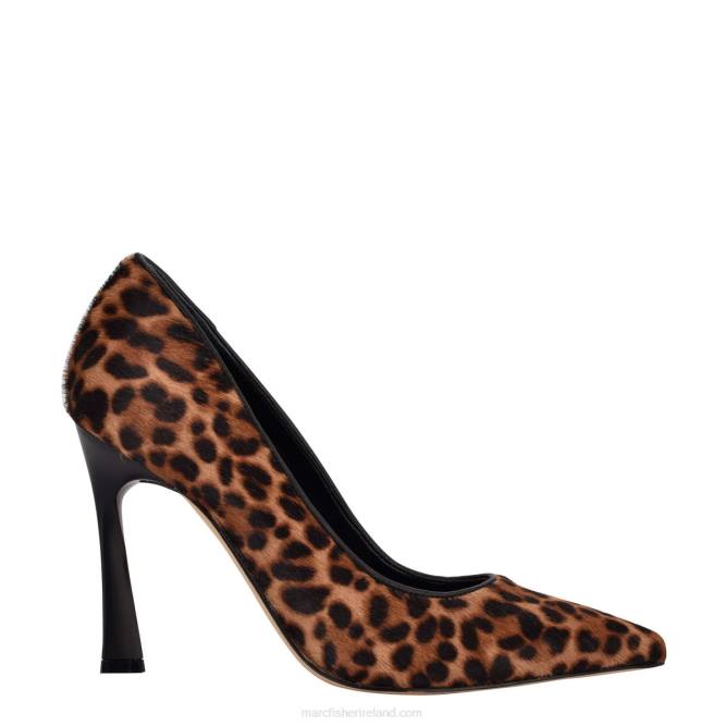 Brown/Leopard-Printed Calf Hair Sassie Heeled Pump Marc Fisher Women L2XH681