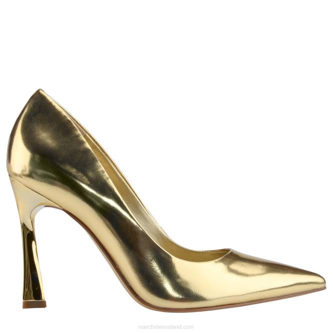 Gold Leather Sassie Heeled Pump Marc Fisher Women L2XH691