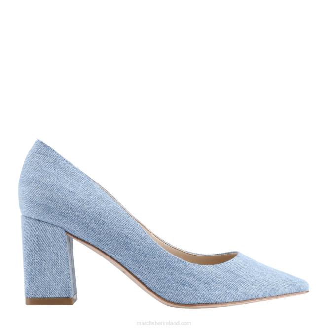 Light Blue Denim Zala Block Heel Pointy Toe Pump Marc Fisher Women L2XH696