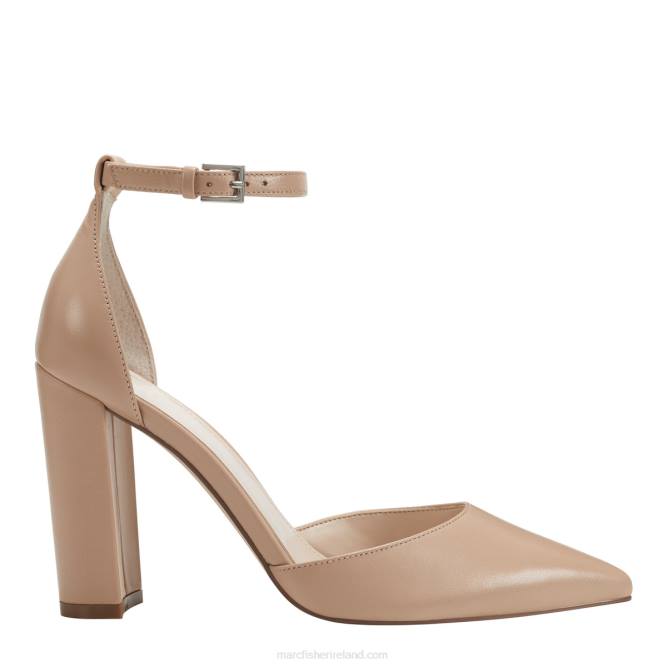Light Natural Leather Arnette Ankle Strap Heel Marc Fisher Women L2XH336