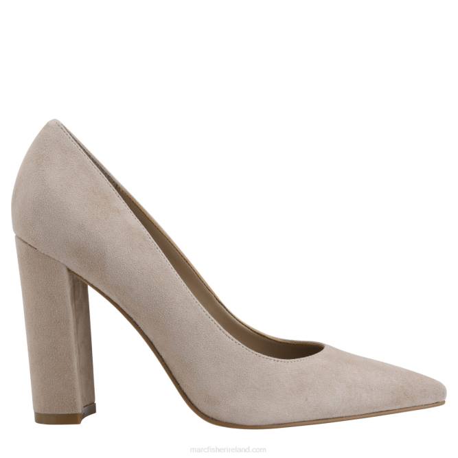 Light Pink Suede Abilene Block Heel Pointy Toe Pump Marc Fisher Women L2XH694