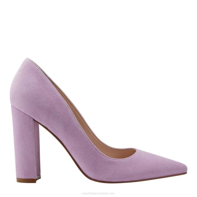 Light Purple Suede Abilene Block Heel Pointy Toe Pump Marc Fisher Women L2XH659