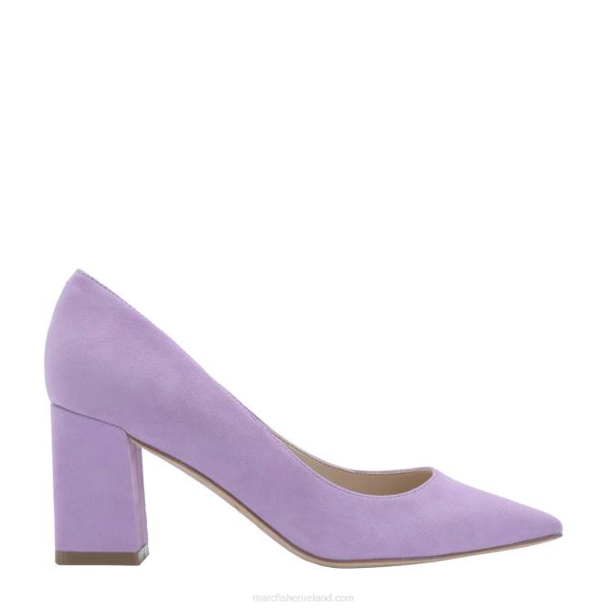 Light Purple Suede Zala Block Heel Pointy Toe Pump Marc Fisher Women L2XH695