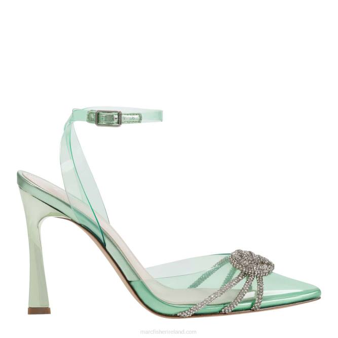 Mint/Clear Crystal Samira Ankle Wrap Pump Marc Fisher Women L2XH677