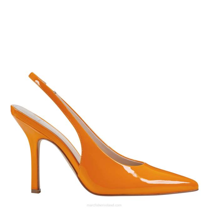 Neon Orange Patent Emalyn Slingback Pump Marc Fisher Women L2XH666