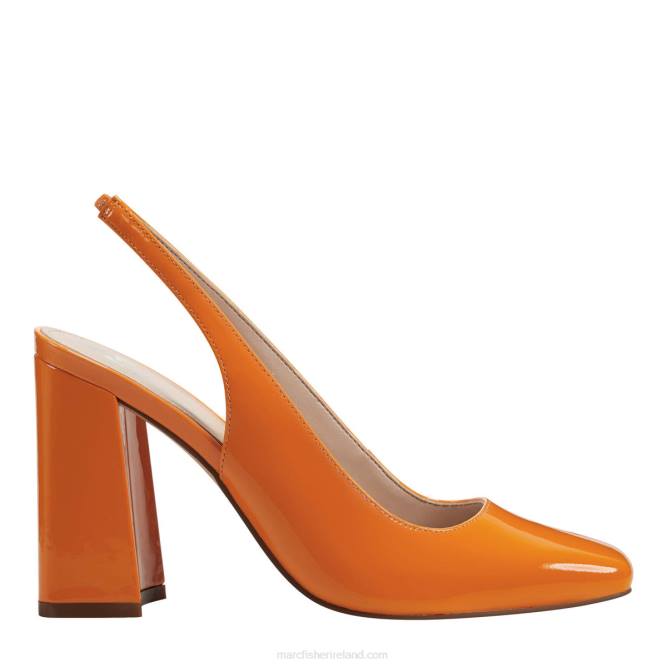 Neon Orange Patent Onna Slingback Heel Marc Fisher Women L2XH389